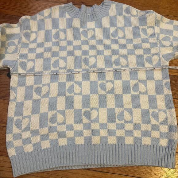 Blue and white checkered heart - Picture 6 of 7
